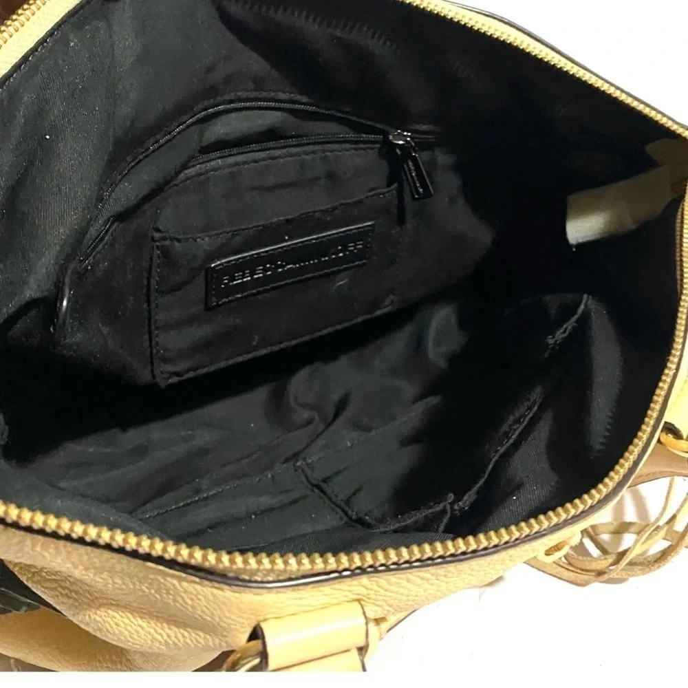 Rebecca minkoff beige leather satchel handbag